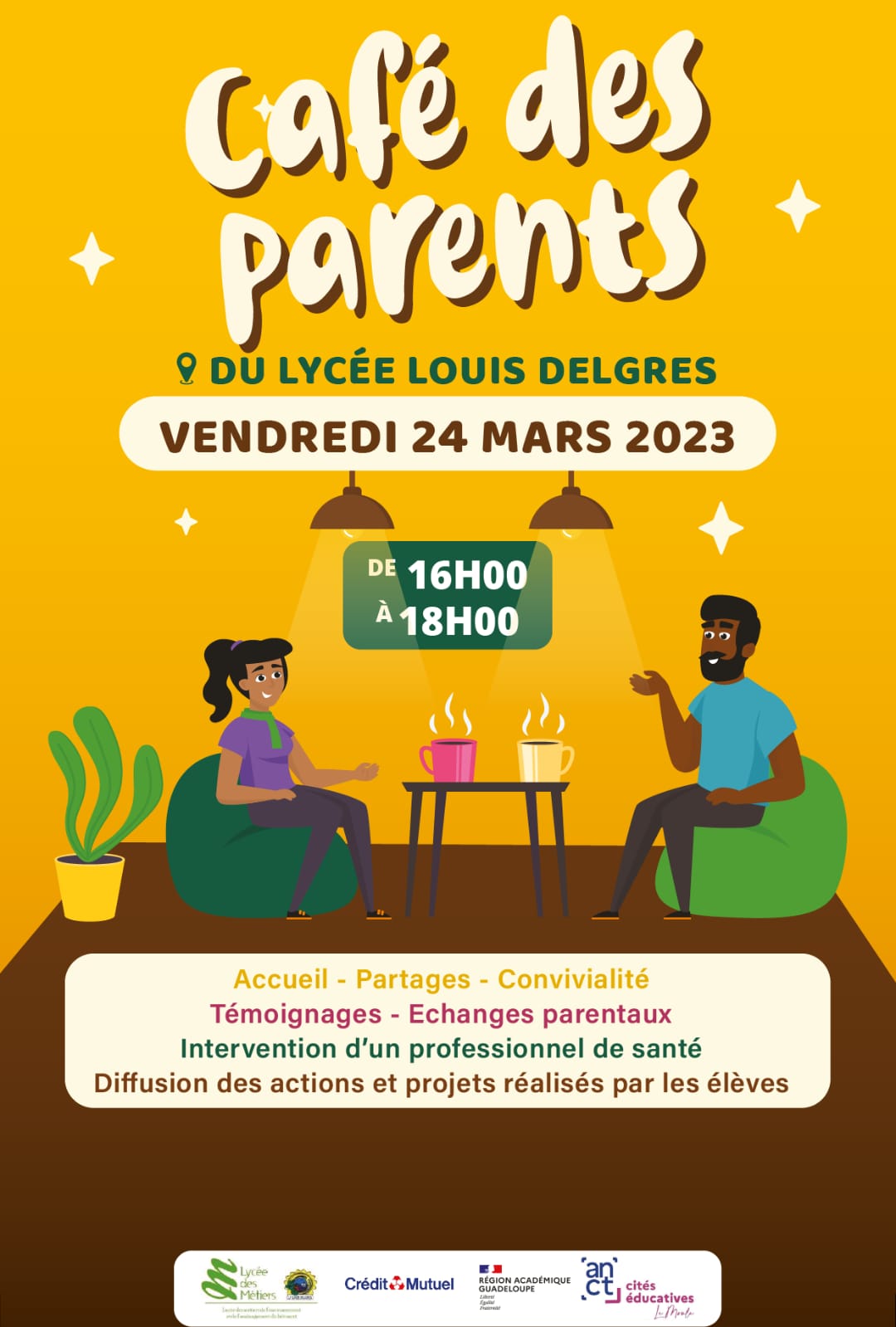 Café des Parents au Lycée Louis Delgres Etablissement Chef de File