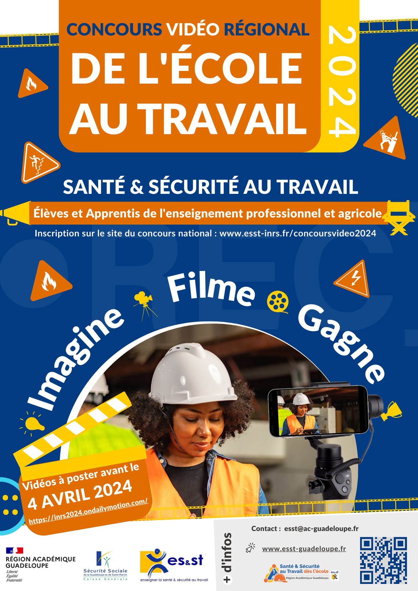Affiche concours vidéo santé et sécurité au travail 2024