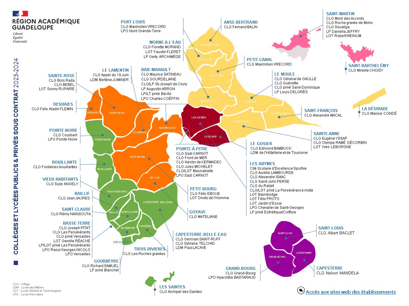 Carte des clg et lyc publics et privés 23-24